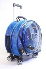 MİGNO Space Model Kedi Köpek Taşıma Çantası Fileli Mavi