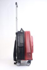 MİGNO Büyük Fileli Model Kedi Köpek Taşıma Çantası Siyah - Kırmızı - Görsel 3