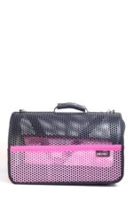 MİGNO FLYBAG Voyager Fileli Model Kedi Köpek Taşıma Çantaları - Pembe-Siyah - Görsel 2