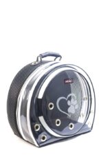 MİGNO Astronot Model Kedi Köpek Taşıma Çantası Şeffaf Fileli Siyah Beyaz