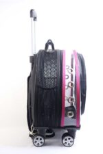 MİGNO Space Model Kedi Köpek Taşıma Çantası Fileli Şeffaf Pembe - Görsel 4