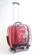 MİGNO Prestige Model Şeffaf Kedi Köpek Taşıma Çantaları Küçük - Kırmızı - Görsel 2