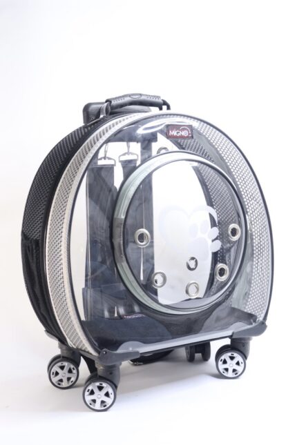 MİGNO Büyük Fileli Model Kedi Köpek Taşıma Çantası Siyah - Gri