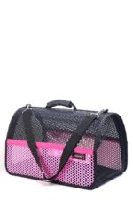 MİGNO FLYBAG Voyager Fileli Model Kedi Köpek Taşıma Çantaları - Pembe-Siyah - Görsel 3