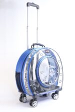 MİGNO Büyük Şeffaf - Fileli Model Kedi Köpek Taşıma Çantası Mavi - Görsel 2