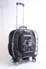 MİGNO Prestige Model Fileli-Şeffaf Kedi Köpek Taşıma Çantaları Küçük - Siyah - Görsel 2