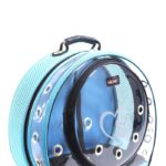 MİGNO Astronot Model Kedi Köpek Taşıma Çantası Şeffaf Fileli Turkuaz