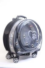 MİGNO Space Model Kedi Köpek Taşıma Çantası Fileli Şeffaf Gri - Görsel 2