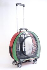 MİGNO Küçük Fileli Model Kedi Köpek Taşıma Çantası Yeşil - Kırmızı - Görsel 2