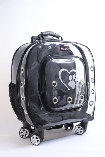 MİGNO Prestige Model Şeffaf Kedi Köpek Taşıma Çantaları Büyük - Siyah