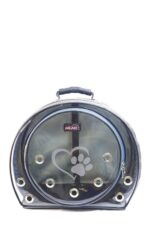 MİGNO Astronot Model Kedi Köpek Taşıma Çantası Şeffaf Fileli Siyah Gri - Görsel 2