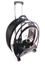 MİGNO Jumbo Model Kedi Köpek Taşıma Çantası Şeffaf Fileli Siyah - Görsel 3