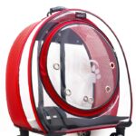 MİGNO Jumbo Model Kedi Köpek Taşıma Çantası Şeffaf Fileli Kırmızı