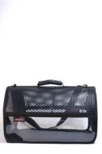 MİGNO FLYBAG Voyager Fileli-Şeffaf Model Kedi Köpek Taşıma Çantaları - Siyah - Görsel 2