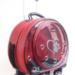 MİGNO Space Model Kedi Köpek Taşıma Çantası Fileli Kırmızı