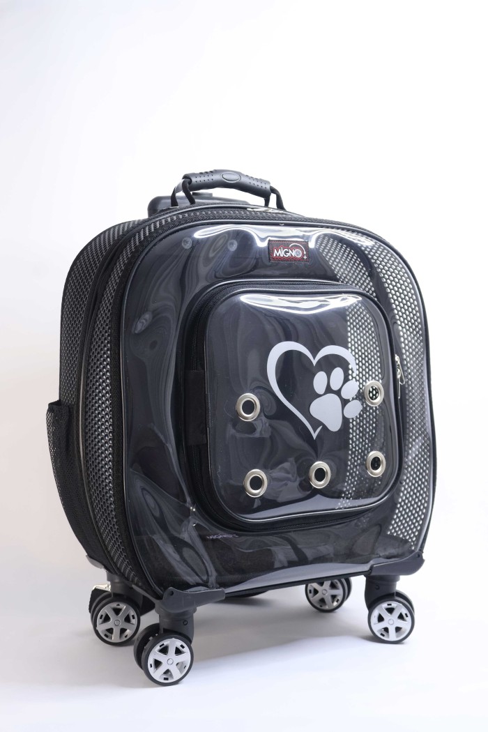 c047791f71afab1dbec99f3b6d8afcf4.jpg MİGNO Prestige Model Fileli Kedi Köpek Taşıma Çantaları Büyük - Siyah - Görsel 1