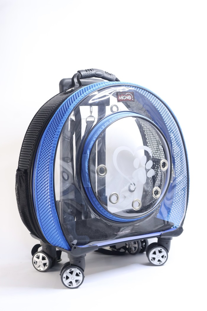 c175785016bf1b14384531b0d1c93ba8.jpeg MİGNO Küçük Fileli Model Kedi Köpek Taşıma Çantası Mavi - Siyah - Görsel 1