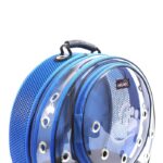 MİGNO Astronot Model Kedi Köpek Taşıma Çantası Şeffaf Fileli Mavi