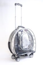 MİGNO Büyük Şeffaf - Fileli Model Kedi Köpek Taşıma Çantası Gri - Görsel 2