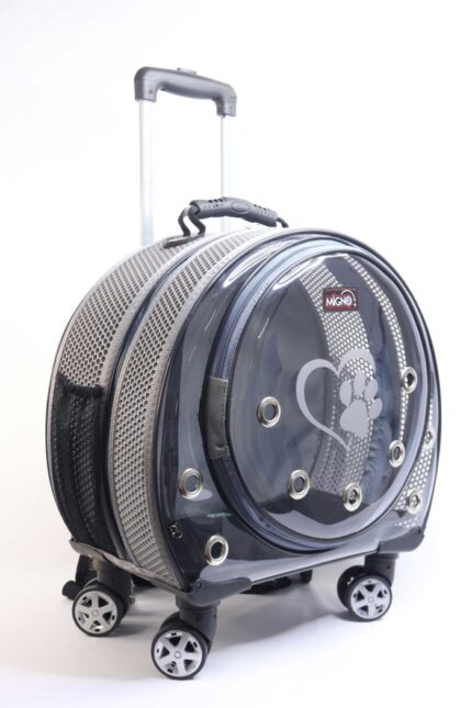 MİGNO Space Model Kedi Köpek Taşıma Çantası Fileli Gri