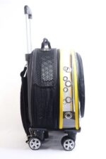 MİGNO Space Model Kedi Köpek Taşıma Çantası Fileli Şeffaf Sarı - Görsel 3