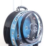 MİGNO Space Model Kedi Köpek Taşıma Çantası Fileli Şeffaf Turkuaz