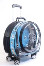 MİGNO Space Model Kedi Köpek Taşıma Çantası Fileli Şeffaf Turkuaz