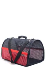 MİGNO FLYBAG Voyager Fileli Model Kedi Köpek Taşıma Çantaları - Kırmızı-Siyah - Görsel 3