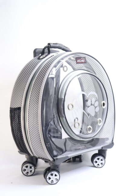 MİGNO Büyük Fileli Model Kedi Köpek Taşıma Çantası Gri