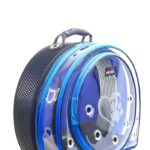 MİGNO Astronot Model Kedi Köpek Taşıma Çantası Şeffaf Fileli Siyah Mavi