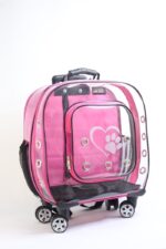 MİGNO Prestige Model Şeffaf Kedi Köpek Taşıma Çantaları Küçük - Pembe