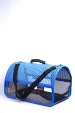 MİGNO FLYBAG Voyager Fileli-Şeffaf Model Kedi Köpek Taşıma Çantaları - Mavi - Görsel 3