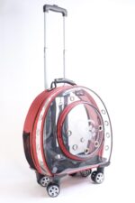 MİGNO Büyük Şeffaf- Fileli Model Kedi Köpek Taşıma Çantası Kırmızı - Görsel 2