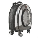 MİGNO Büyük Şeffaf- Fileli Model Kedi Köpek Taşıma Çantası Siyah