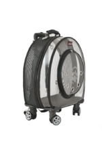 MİGNO Büyük Şeffaf- Fileli Model Kedi Köpek Taşıma Çantası Siyah