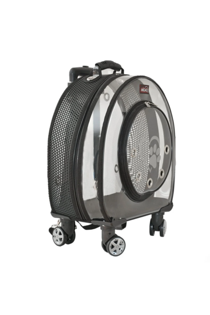 MİGNO Büyük Şeffaf- Fileli Model Kedi Köpek Taşıma Çantası Siyah